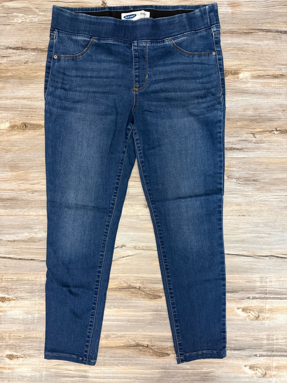 Old Navy Rockstar Jegging Ankle Jeans Women’s Size 12 Blue Denim Stretch Pull-On